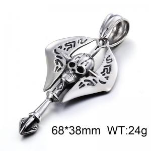 Stainless Skull Pendants - KP48367-BD