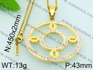 Stainless Steel Stone & Crystal Pendant - KP48517-K