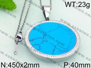 Stainless Steel Stone & Crystal Pendant - KP48714-K