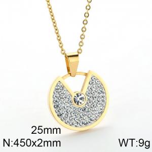 Stainless Steel Stone & Crystal Pendant - KP49102-K