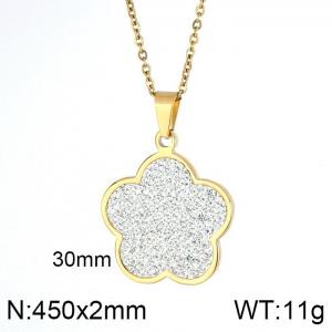 Stainless Steel Stone & Crystal Pendant - KP49104-K