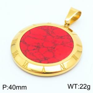 Stainless Steel Gold-plating Pendant - KP49566-K