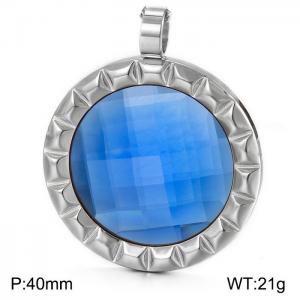 Stainless Steel Stone & Crystal Pendant - KP49793-K