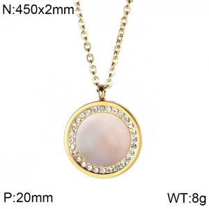 Stainless Steel Stone & Crystal Pendant - KP49902-K