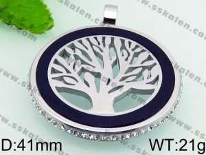 Stainless Steel Stone & Crystal Pendant - KP49919-K
