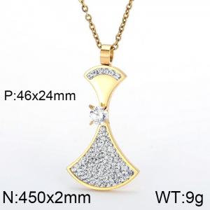 Stainless Steel Stone & Crystal Pendant - KP50340-K