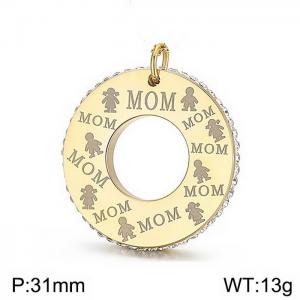 Stainless Steel Stone & Crystal Pendant（ Mother's Day） - KP52443-K