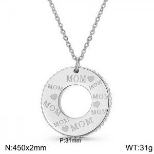 Stainless Steel Stone & Crystal Pendant（ Mother's Day） - KP52448-K