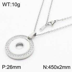 Stainless Steel Stone & Crystal Pendant - KP52718-K