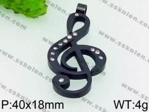 Stainless Steel Black-plating Pendant - KP53594-JE