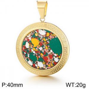 Stainless Steel Gold-plating Pendant - KP53888-K