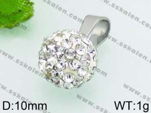 Stainless Steel Stone & Crystal Pendant - KP53907-Z