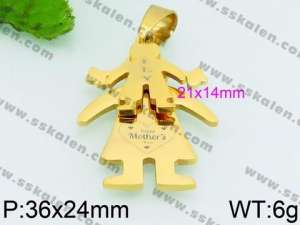 Stainless Steel Gold-plating Pendant - KP53913-Z