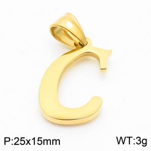 Stainless steel letter Gold-plating Pendant C - KP54481-CD