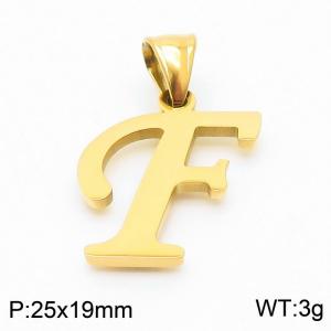 Stainless steel letter Gold-plating Pendant F - KP54484-CD
