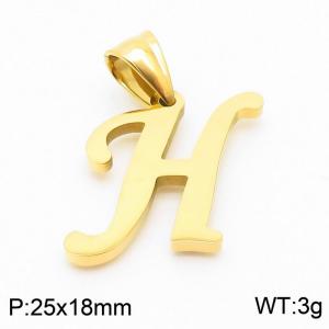 Stainless steel letter Gold-plating Pendant H - KP54486-CD
