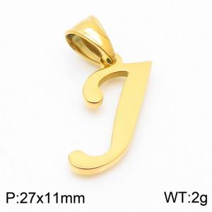Stainless steel letter Gold-plating Pendant J - KP54488-CD