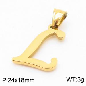 Stainless steel letter Gold-plating Pendant L - KP54490-CD