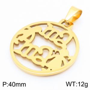 Stainless Steel Gold-plating Pendant - KP54547-K