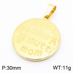 Stainless Steel Gold-plating Pendant - KP54554-K