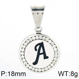 Stainless Steel Stone & Crystal Pendant - KP55014-K