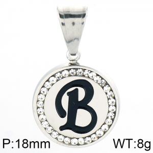 Stainless Steel Stone & Crystal Pendant - KP55015-K