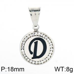 Stainless Steel Stone & Crystal Pendant - KP55017-K