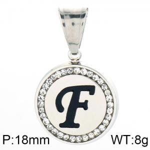 Stainless Steel Stone & Crystal Pendant - KP55019-K