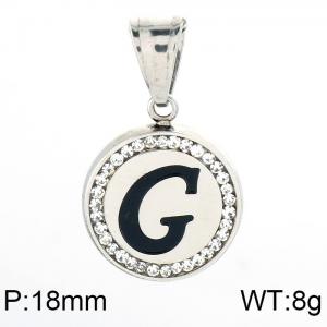 Stainless Steel Stone & Crystal Pendant - KP55020-K