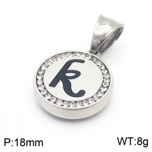 Stainless Steel Stone & Crystal Pendant - KP55024-K