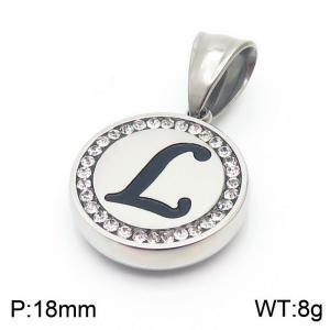 Stainless Steel Stone & Crystal Pendant - KP55025-K