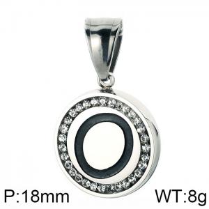 Stainless Steel Stone & Crystal Pendant - KP55028-K