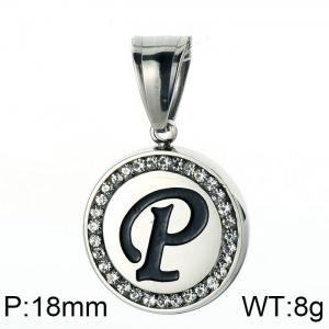 Stainless Steel Stone & Crystal Pendant - KP55029-K