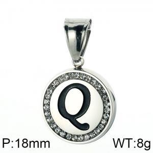 Stainless Steel Stone & Crystal Pendant - KP55030-K