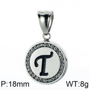 Stainless Steel Stone & Crystal Pendant - KP55033-K