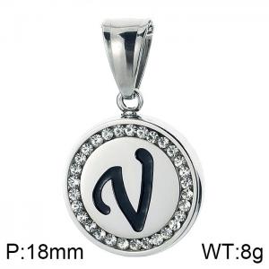 Stainless Steel Stone & Crystal Pendant - KP55035-K