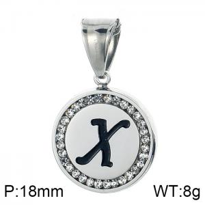 Stainless Steel Stone & Crystal Pendant - KP55037-K