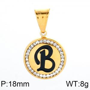 Stainless Steel Stone & Crystal Pendant - KP55041-K