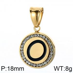 Stainless Steel Stone & Crystal Pendant - KP55054-K