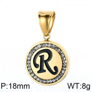 Stainless Steel Stone & Crystal Pendant - KP55057-K