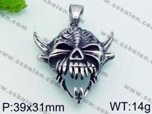 Stainless Skull Pendants - KP55098-TLX