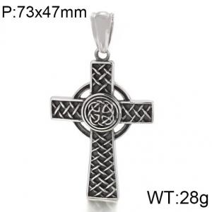 Stainless Steel Cross Pendant - KP55379-BD