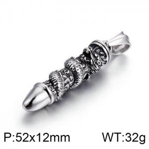 Arrogant Casting Bullet Head Dragon Column Chinese Loong Pendant - KP55643-BD