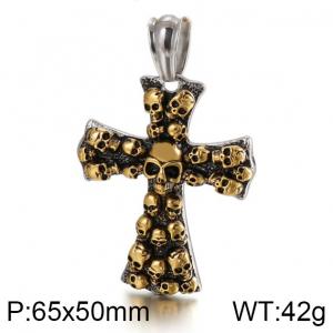 Stainless Skull Pendants - KP55869-BD