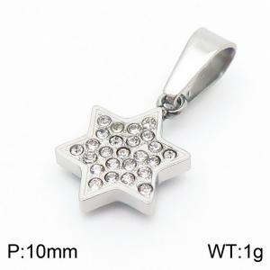 Stainless Steel Stone & Crystal Pendant - KP55972-K