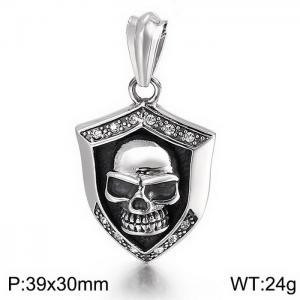 Stainless Skull Pendants - KP56201-BD