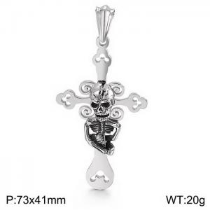 Stainless Skull Pendants - KP56210-BD