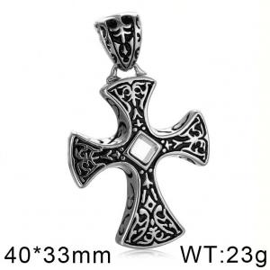 Fashion gemstone cross personalized pendant - KP56849-JE