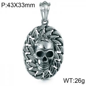 Stainless Skull Pendants - KP57164-BD