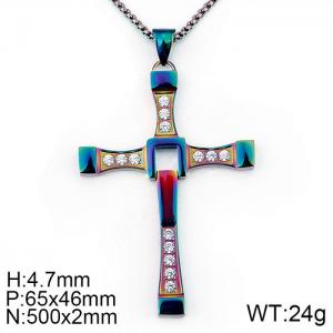 Stainless Steel Cross Pendant - KP57824-K